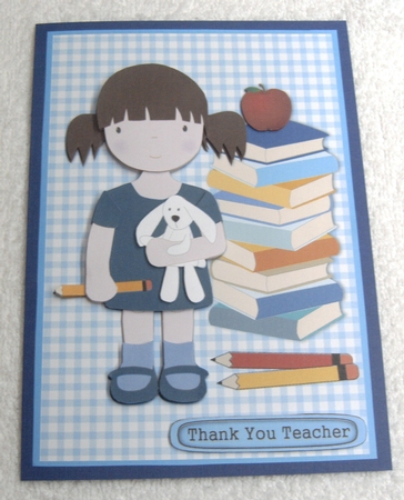 Cute School Girl decoupage by Margaret Scott