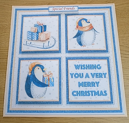 CHRISTMAS PENGUIN SQUARES 7.5 Quick Layer Card & Insert by Margaret Scott