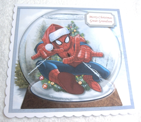 Spidernan Christmas Snow Globe by Margaret Scott