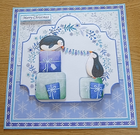 PENGUIN PARTY 7.5 Christmas Decoupage & Insert Mini Kit by Margaret Scott
