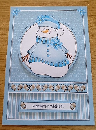 Cute little smiling snowman  by Margaret Scott