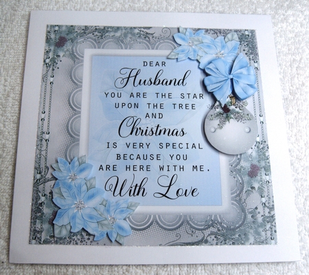With Love Husband Christmas 7x7 Quick card by Margaret Scott