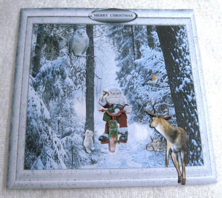 santa in the woods by Margaret Scott