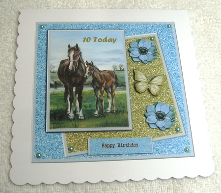 Cute Horses Birthday Girl and boy by Margaret Scott