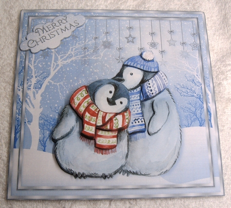 Penguin Love in a Snowy Scene Mini Kit by Margaret Scott