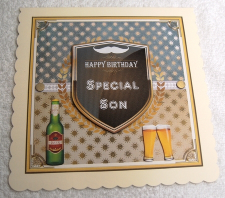 Happy Birthday Son Decoupage Topper by Margaret Scott