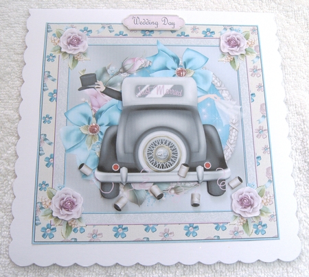 Just Married Decoupage approx: 7x7 Topper by Margaret Scott