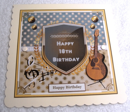Musical 18th Birthday Decoupage Topper by Margaret Scott