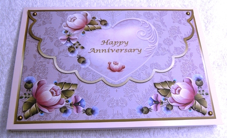 Scalloped Edge Happy Anniversary Topper by Margaret Scott