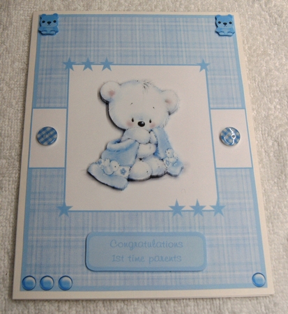 Its a boy, new baby greeting card by Margaret Scott