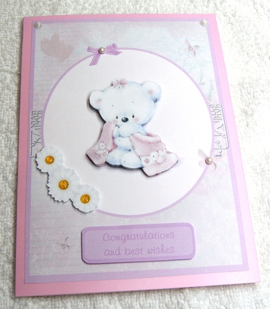Its a girl, new baby girl greeting card by Margaret Scott