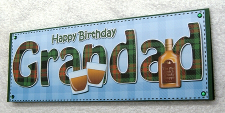 Large DL Happy Birthday GRANDAD 3D decoupage by Margaret Scott