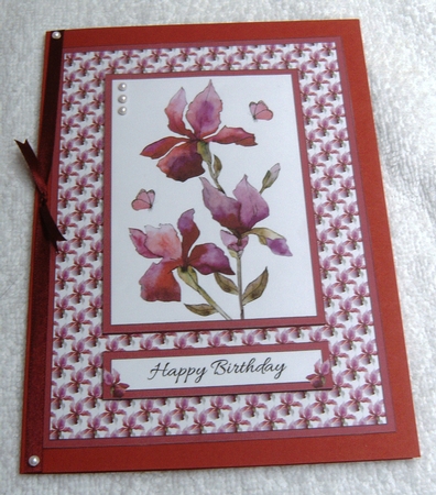 Lovely Watercolor Iris Topper by Margaret Scott
