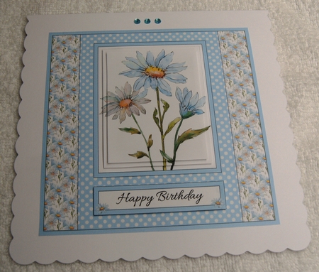 Pretty Watercolor Daisy Pyramid Birthday Topper by Margaret Scott