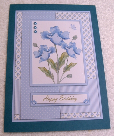 Lovely Poppies Birthday Topper (purple) by Margaret Scott
