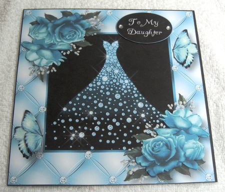 The Diamond Gown - Aqua 8x8 by Margaret Scott