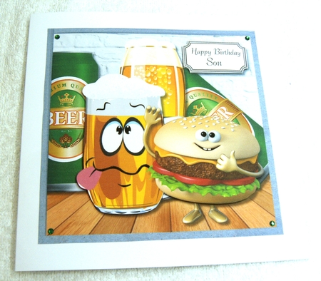 Burger and beer by Margaret Scott
