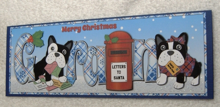Christmas Freddie and Daisy French Bulldogs letters to Santa GRAN large dl 2 by Margaret Scott