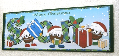 Crazy Christmas Puddings with presents SON large dl by Margaret Scott