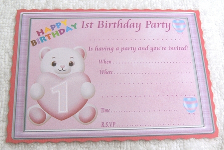 1st Birthday Party Invitations Card by Margaret Scott