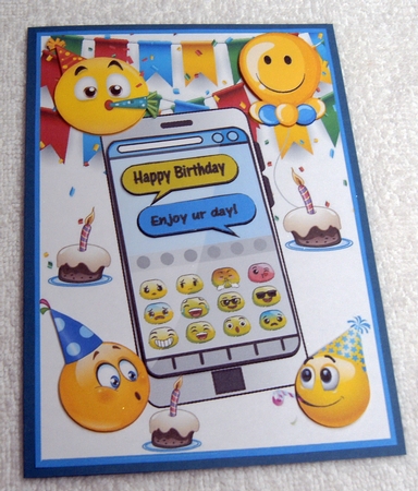 Phones and emoticons A5 by Margaret Scott