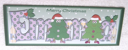 Crazy Christmas Trees Girls celebrating Christmas with wine EMMA large dl by Margaret Scott