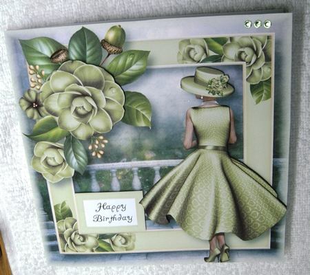 Lady Camellia - Pistachio 8x8 by Margaret Scott