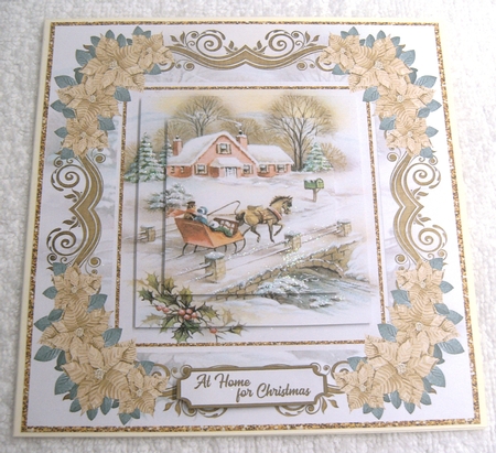 At Home for Christmas Gold Poinsettia Topper by Margaret Scott