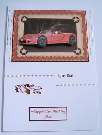 Sports Car Decoupage Father's Day Male Birthday by Margaret Scott