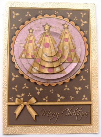 Buttons Christmas Trees Ii Pyramid Brown by Margaret Scott