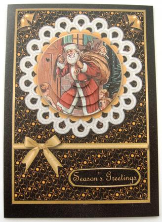 Vintage Santa by Door Pyramid (black) by Margaret Scott