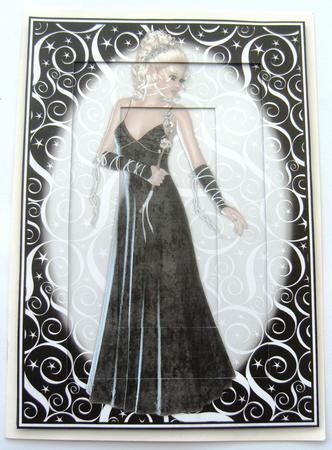 Stunning Beauty in Black A4 Tunnel Card/topper by Margaret Scott