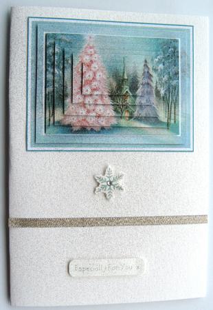 Pink Christmas Tree and Church Pyramid by Margaret Scott