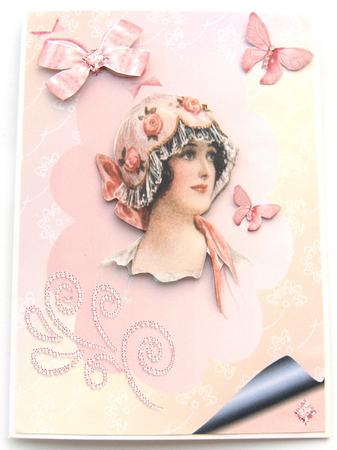 Pretty Vintage Lady with Bonnet by Margaret Scott