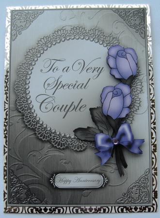 A5 Roses and Metallic Lace Kit with 3D Decoupage by Margaret Scott