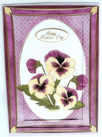 A4 Pansy Burgundy Tunnel Card Kit by Margaret Scott