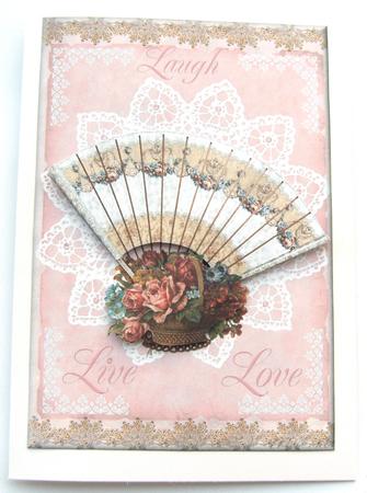 Laugh Live Love Floral Fan by Margaret Scott