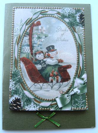 Stacks of Wishes Snow One Edge Scallop Bottom 7x5in Stacker by Margaret Scott