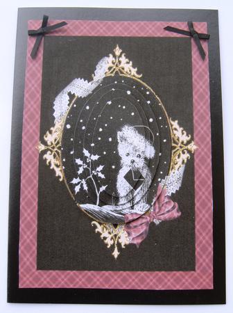 Christmas Westie with Tartan and Lace Decoupage by Margaret Scott