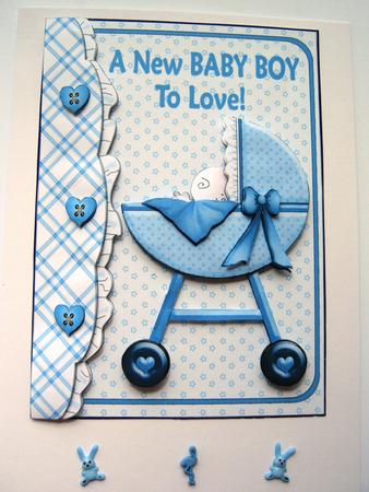 A New Baby Boy to Love! - Button-flap Card Front by Margaret Scott