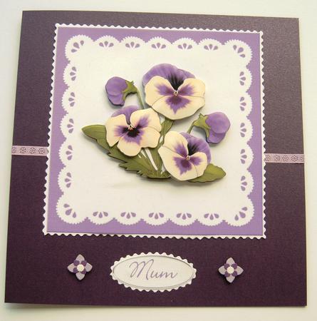 Pansy & Lace in Purple by Margaret Scott