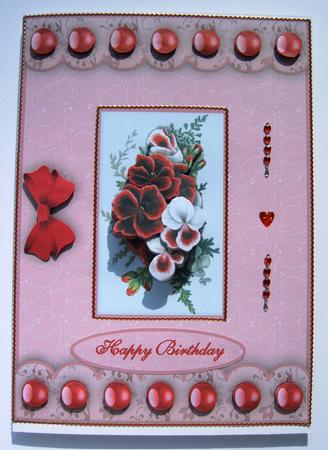 Pansies A5 Step by Step Card Front by Margaret Scott