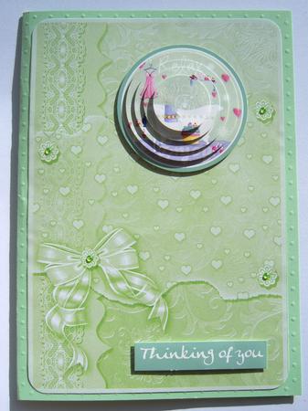Leaf Green and Pale Green Scrapbook Style Card Fronts by Margaret Scott