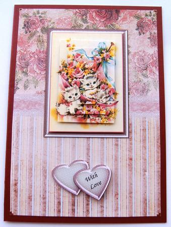 Birthday Kittens- Shabby Chic by Margaret Scott