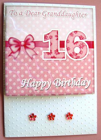 16th Birthday Granddaughter Felties Wavy Corner Side Stacker by Margaret Scott