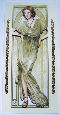 Art Deco Lady Elise (green) Large Dl by Margaret Scott