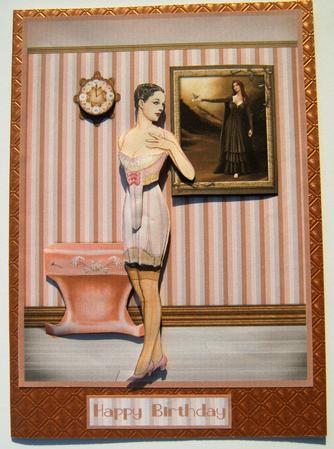 In the Dressing Room Card Front and Decoupage by Margaret Scott