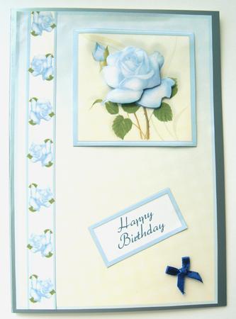 Everyday Roses Quick Card in Blue by Margaret Scott