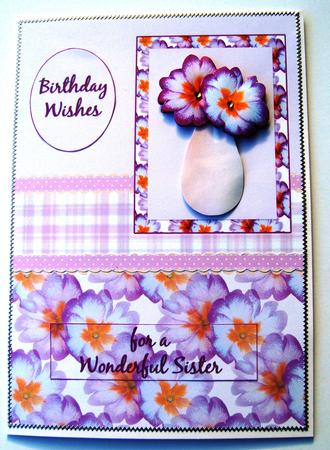 Polyanthus Birthday Step by Step Purple & Orange by Margaret Scott