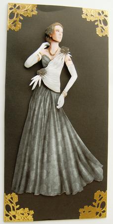 Art Deco Lady Rose (black) Decoupage Sheet by Margaret Scott